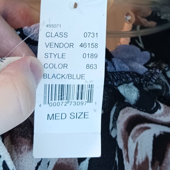 #178 3/$18 - NWT LA Hearts Black/White Button Down Short Sleeve Top Size M - Picture 5 of 7